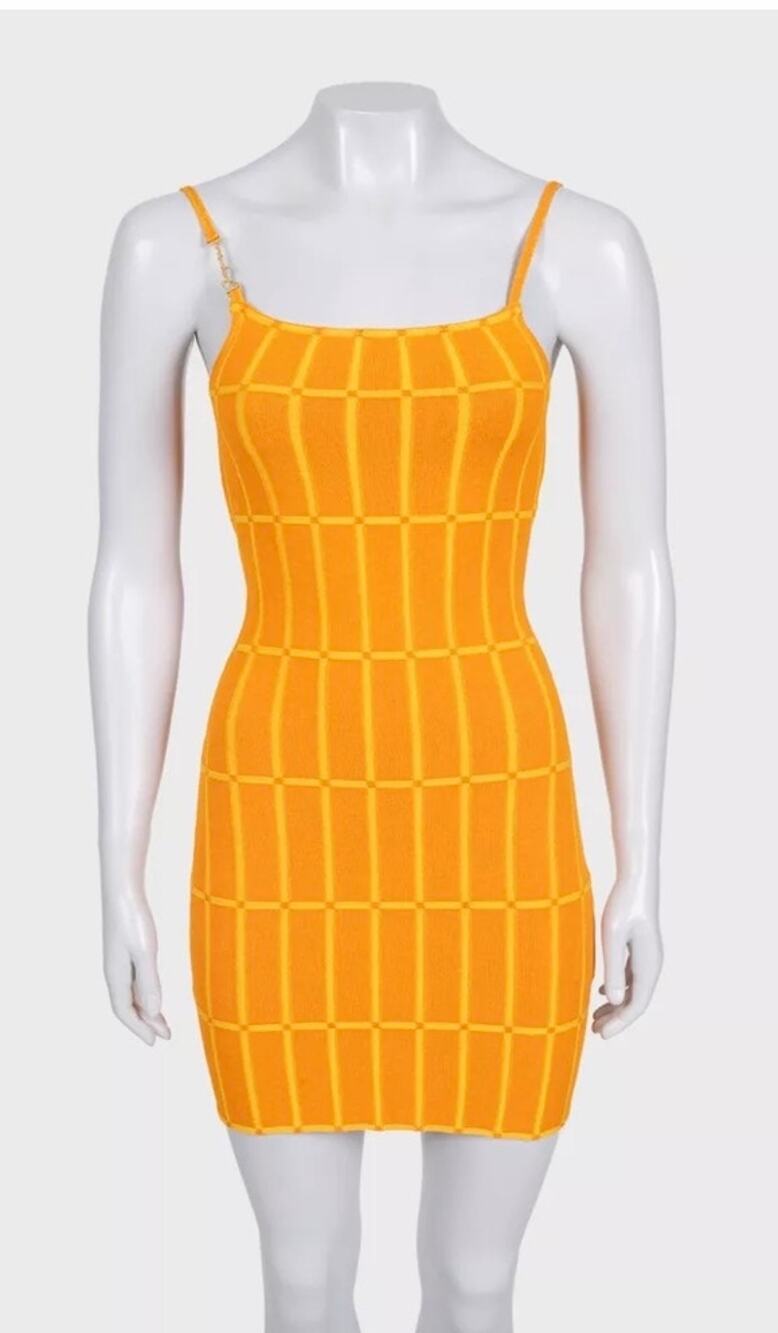 NWOT Jacquemus Maille Malha Orange Knit Mini Dress EU 36